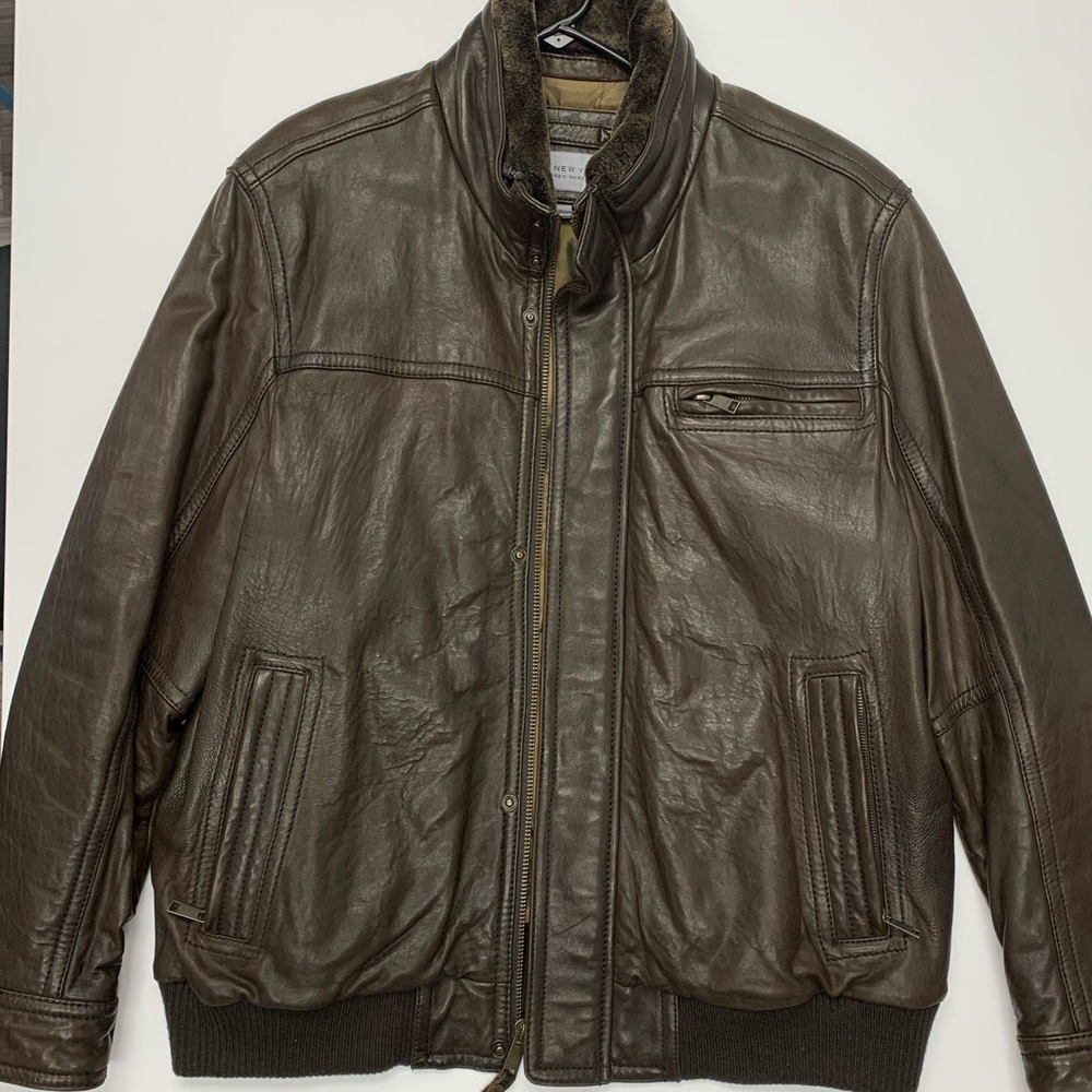 Marc New York ..Andrew Marc brown leather bomber